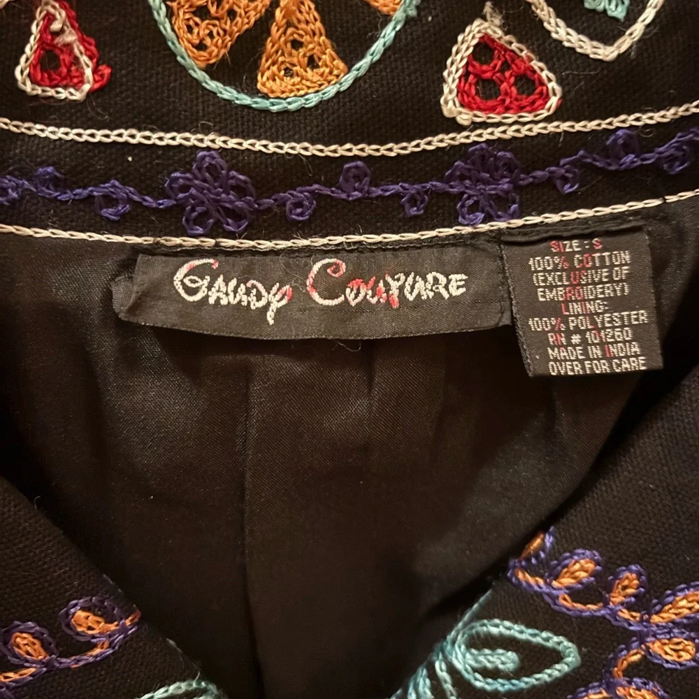 Gaudy couture Colorful Embroidered Jacket size 6 - Picture 2 of 5